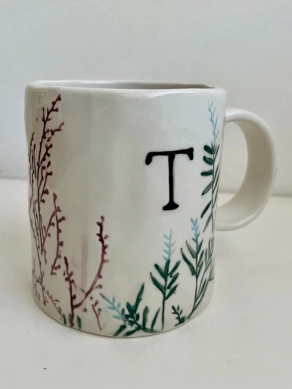 Anthropologie Dagny Monogram Mug Hand-painted | Letter 